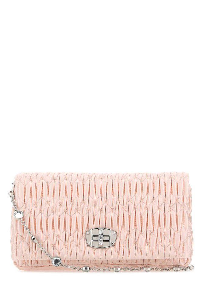 商品Miu Miu|Miu Miu Miu Crystal Fold-Over Shoulder Bag,价格¥9702,第1张图片