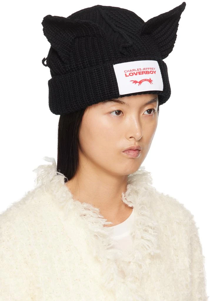 商品Charles Jeffrey Loverboy|Black Chunky Ears Beanie,价格¥1097,第2张图片详细描述