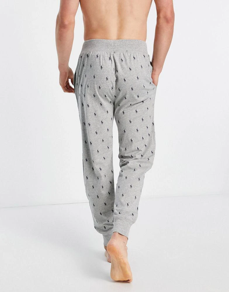 商品Ralph Lauren|Polo Ralph Lauren lounge joggers in grey with all over pony logo,价格¥468,第3张图片详细描述