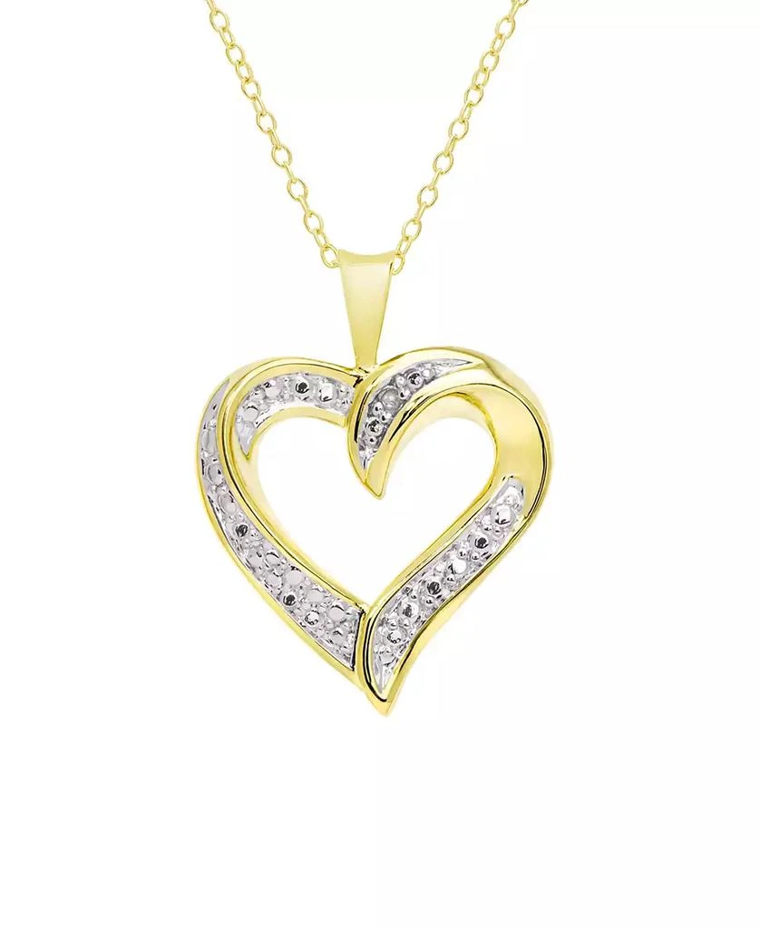 商品Macy's|Diamond Accent Gold-plated Open Heart Pendant Necklace,价格¥252,第1张图片