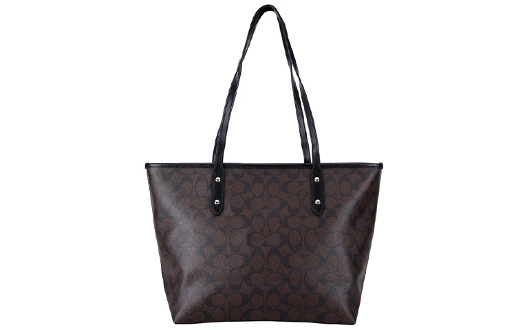 商品[国内直发] Coach|蔻驰 City Zip Tote 30 老花满印拉链开合 涂层帆布 托特包Tote包购物袋手提单肩包 大号 女款 棕黑色,价格¥2337,第6张图片详细描述