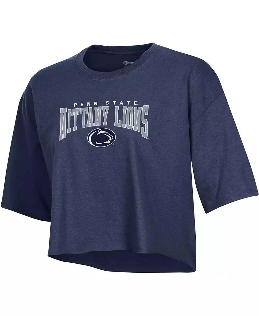 商品CHAMPION|Women's Heather Navy Penn State Nittany Lions Boyfriend Cropped T-shirt,价格¥233,第2张图片详细描述