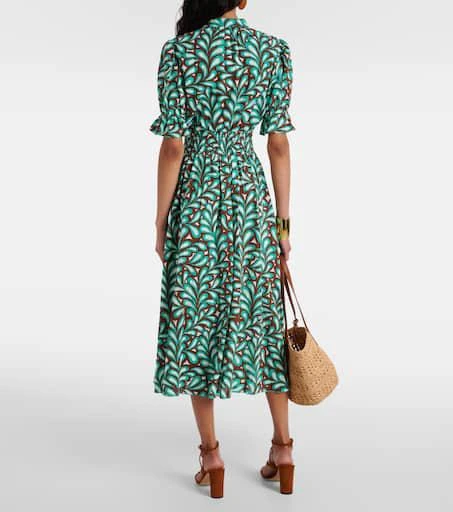 商品Diane von Furstenberg|Erica印花棉质中长连衣裙,价格¥4419,第3张图片详细描述