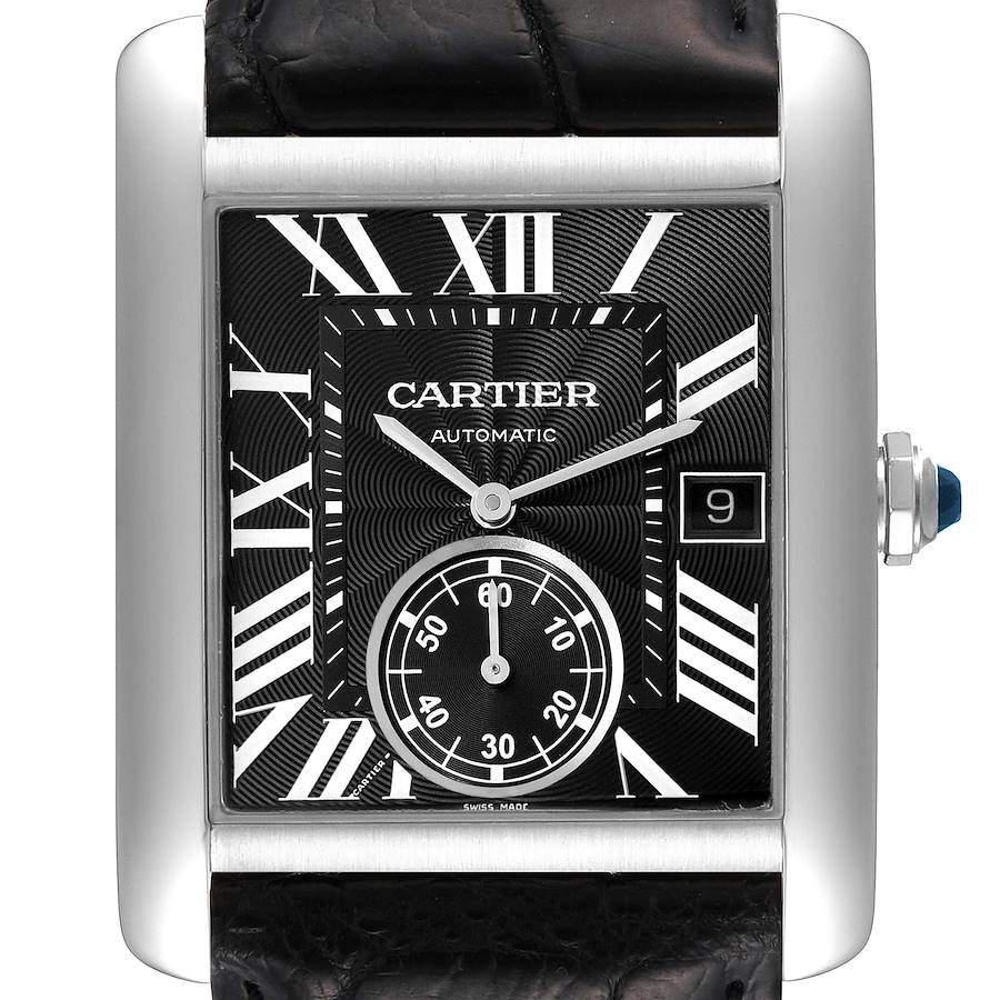Cartier Black Stainless Steel Tank MC W5330004 Automatic Men's Wristwatch 34 mm商品第6张图片规格展示