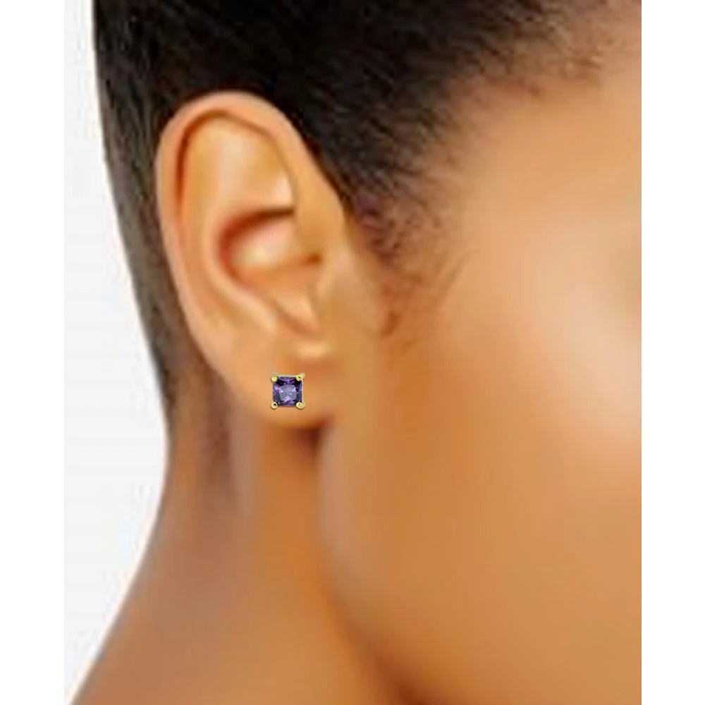 商品Giani Bernini|Cubic Zirconia Square Stud Earrings in 18k Gold-Plated Sterling Silver, Created for Macy's,价格¥142,第2张图片详细描述