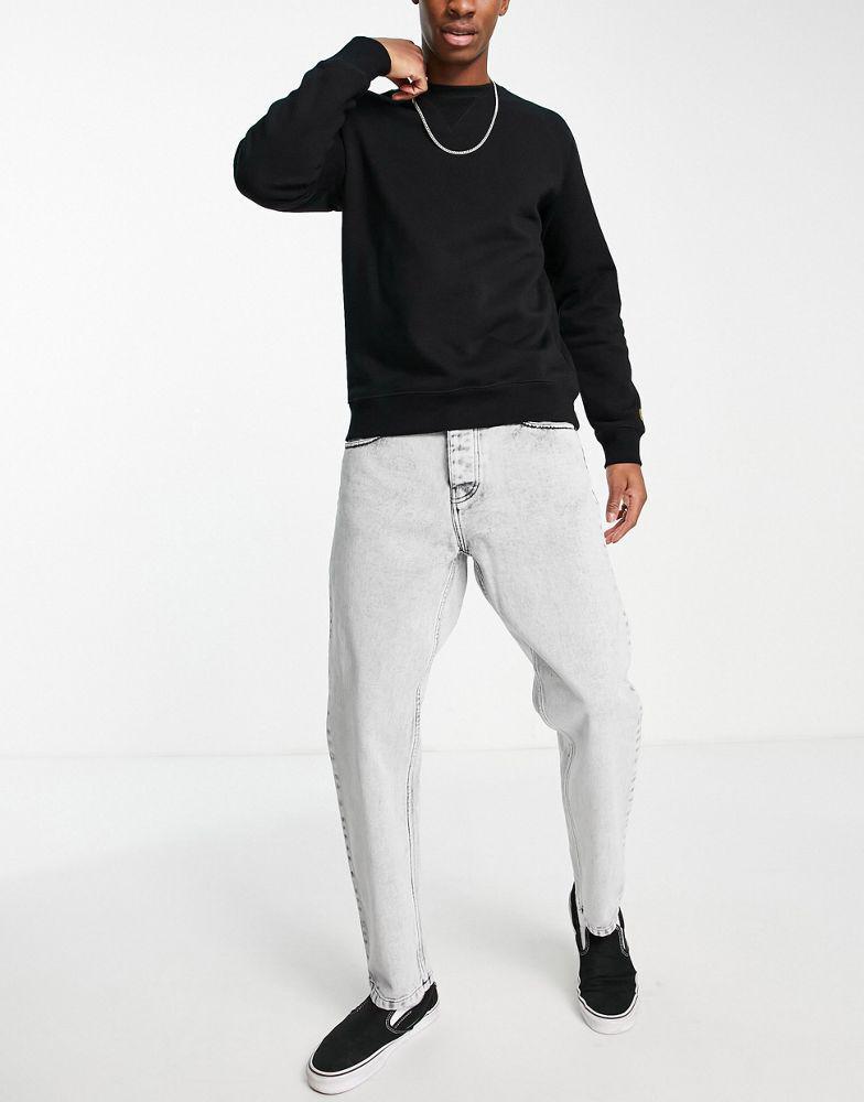商品Carhartt|Carhartt WIP newel relaxed tapered jeans in grey sun wash,价格¥481,第6张图片详细描述