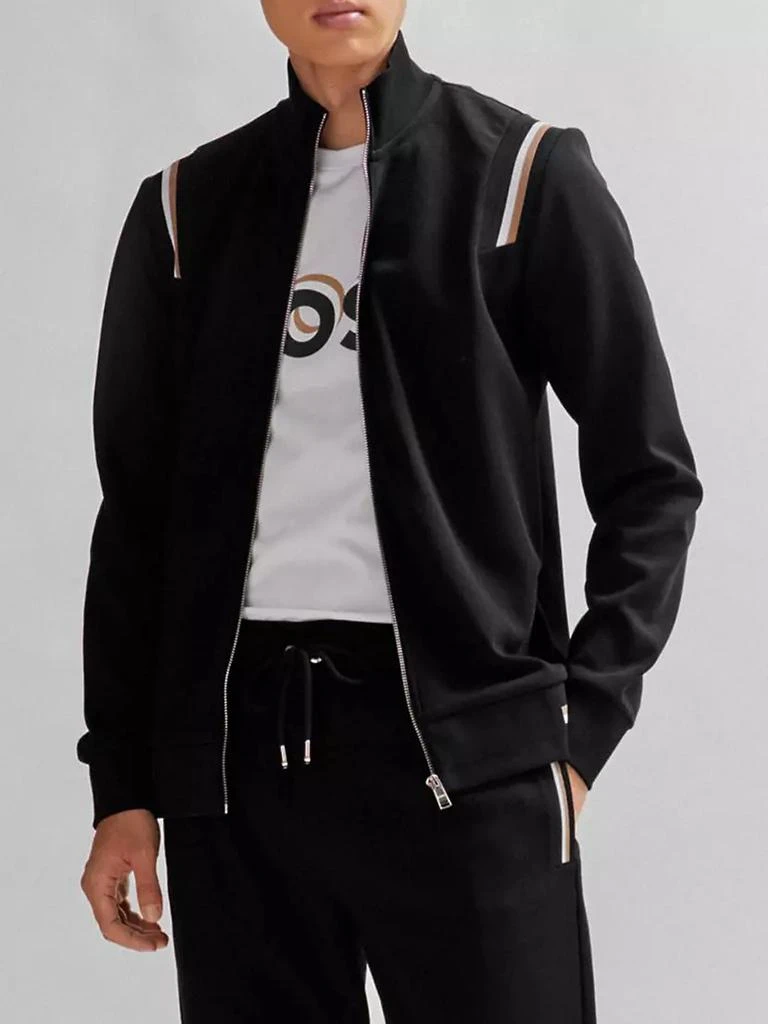 商品Hugo Boss|Zip-Up Sweatshirt with Signature-Stripe Trims,价格¥1681,第2张图片详细描述