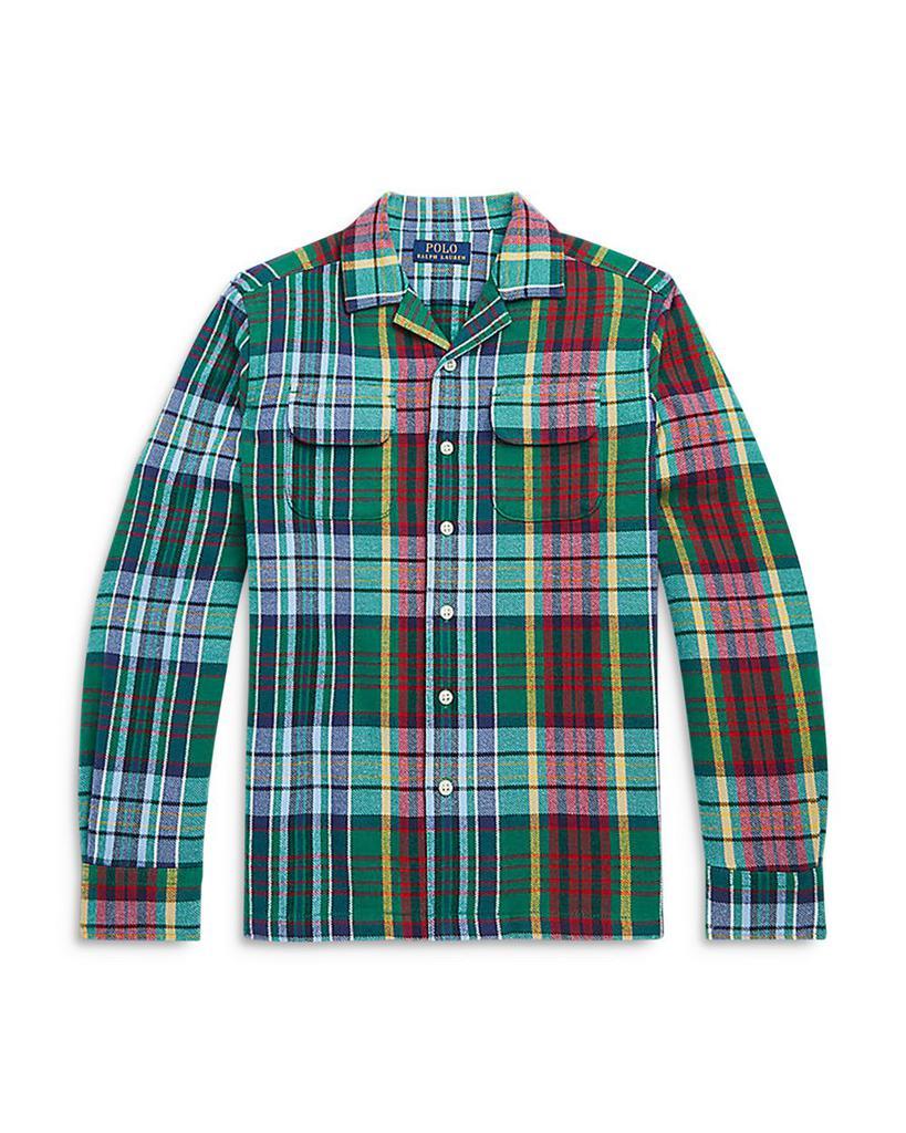 商品Ralph Lauren|Boys' Plaid Brushed Twill Camp Shirt - Little Kid, Big Kid,价格¥448-¥489,第1张图片