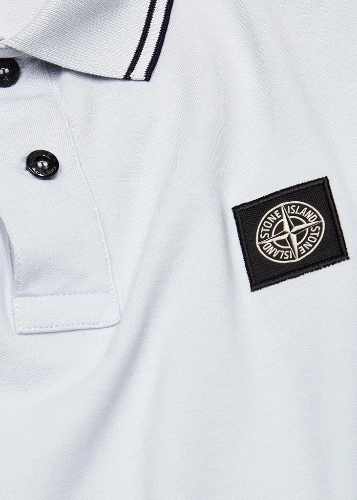 商品Stone Island|Light blue piqué stretch-cotton polo shirt Polo衫,价格¥1340,第5张图片详细描述