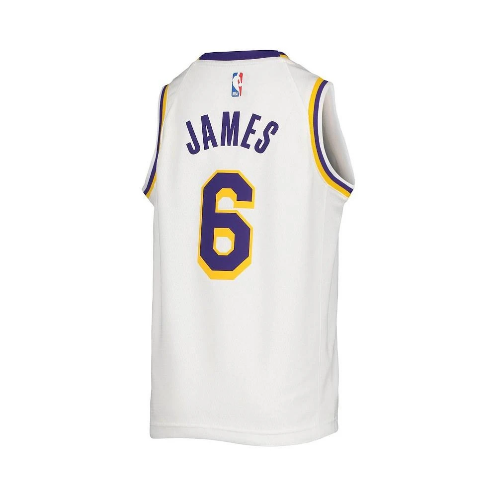 商品NIKE|Youth Boys LeBron James White Los Angeles Lakers 2020/21 Swingman Jersey - Association Edition,价格¥630,第4张图片详细描述