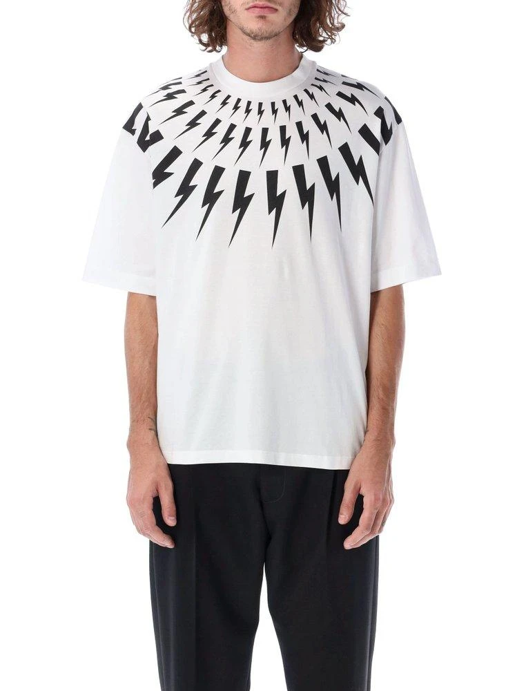 商品Neil Barrett|Neil Barrett Thunderbolt Print Crewneck T-Shirt,价格¥781,第1张图片