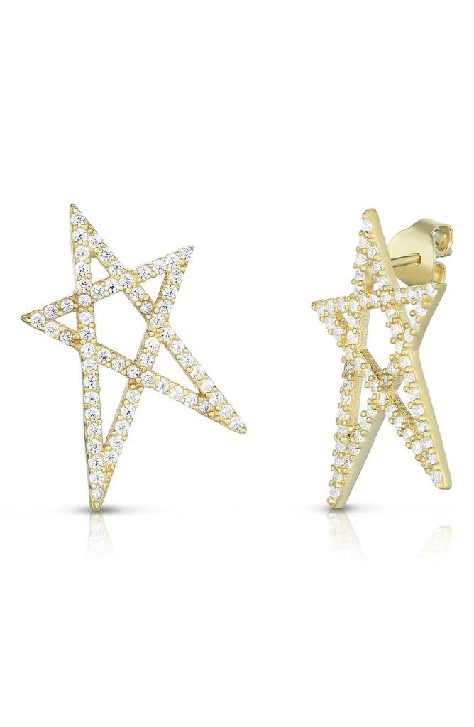 商品Sphera Milano|14K Yellow Gold Vermeil Pave CZ Star Drop Earrings,价格¥271,第1张图片