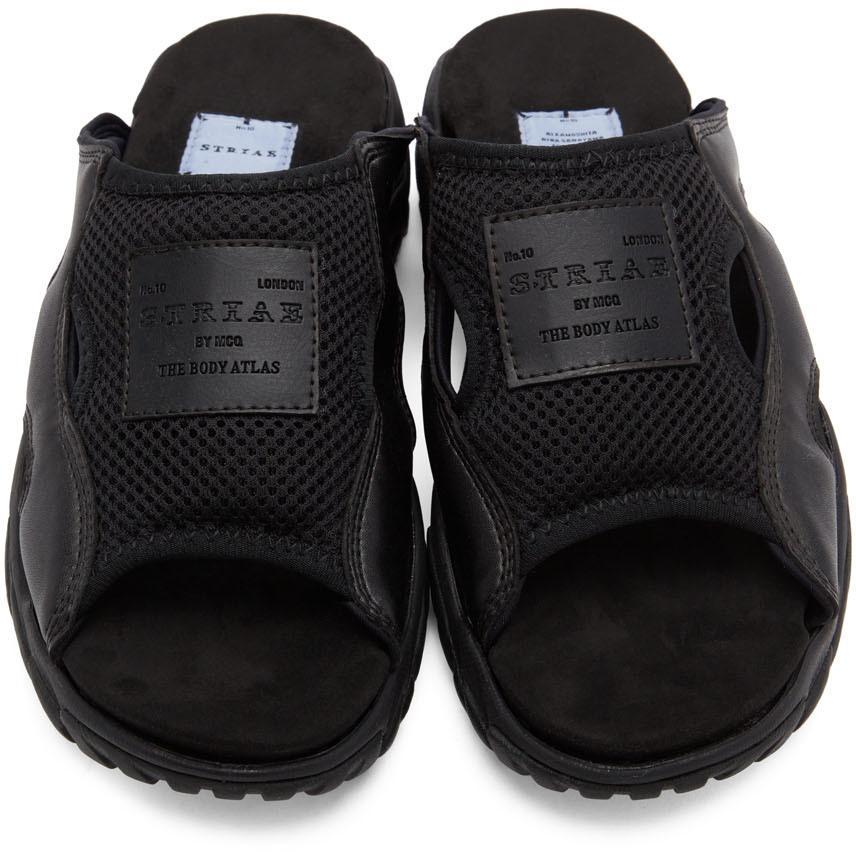 商品Alexander McQueen|Black Slide Sandals,价格¥2160,第7张图片详细描述