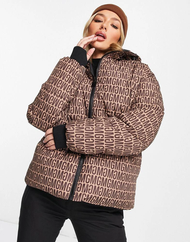 商品Missguided|Missguided Ski reversible puffer jacket in brown,价格¥542,第4张图片详细描述