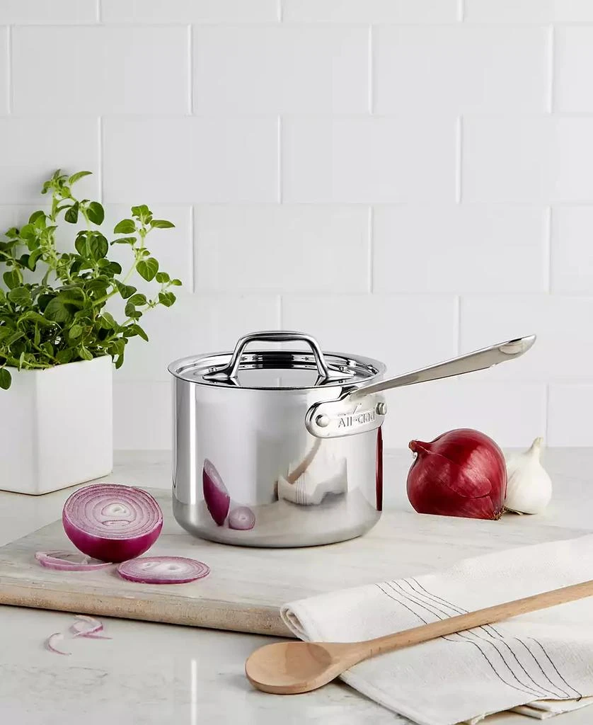 商品All-Clad|Stainless Steel 2 Qt. Covered Saucepan,价格¥1191,第1张图片