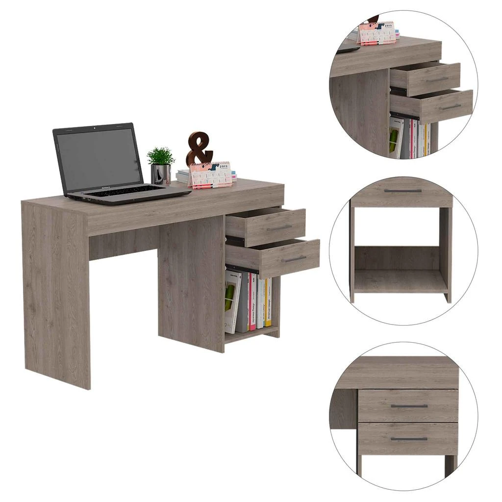 商品Homezia|47" Light Gray Computer Desk,价格¥2430,第4张图片详细描述