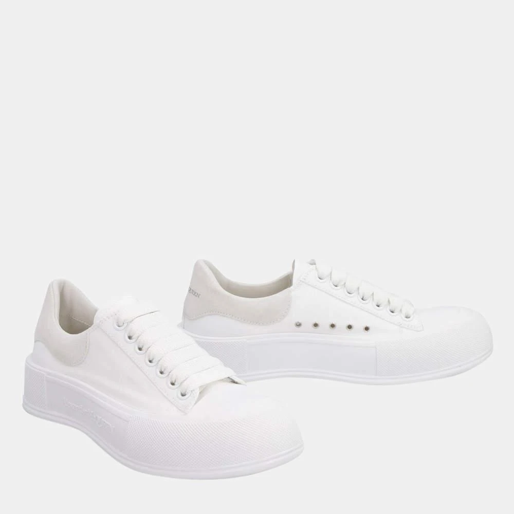 商品Alexander McQueen|Alexander Mcqueen White Canvas Deck Plimsoll Sneakers Size EU 40,价格¥4470,第3张图片详细描述