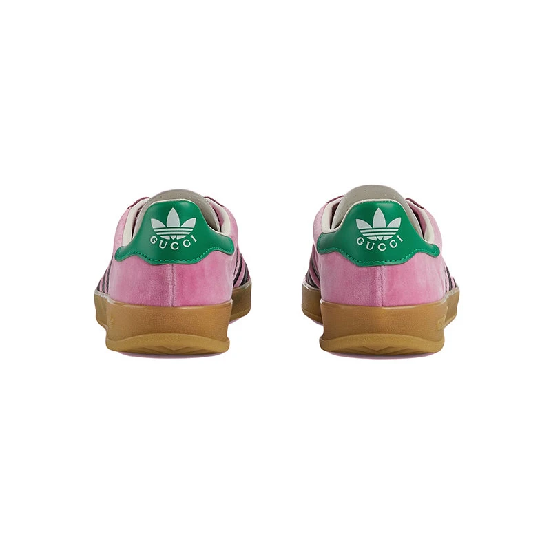 商品Gucci|【预售3-7天】GUCCI/古驰 22年秋冬新款 adidas联名系列 女士粉色天鹅绒配可持续材料Demetra运动鞋帆布鞋7078649STU05960,价格¥5509,第5张图片详细描述