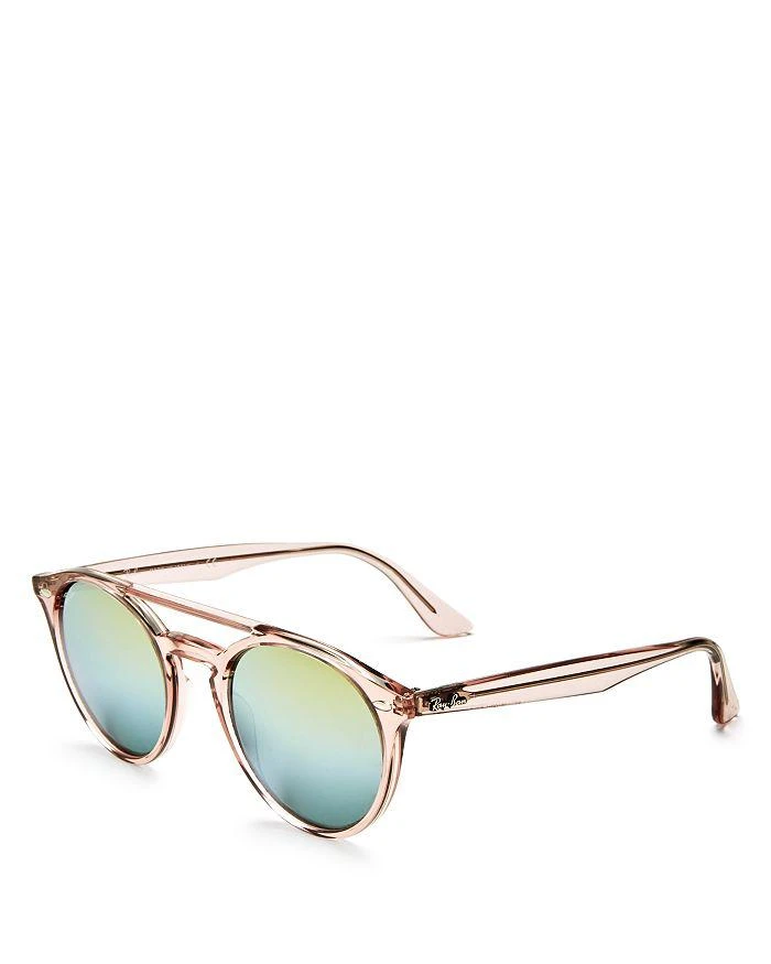 商品Ray-Ban|Unisex Mirrored Brow Bar Round Sunglasses, 51mm,价格¥1331,第2张图片详细描述