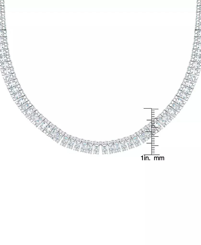 商品Macy's|Cubic Zirconia Princess and Round Tennis Necklace, 20" in 14K Gold Plated,价格¥1874,第2张图片详细描述