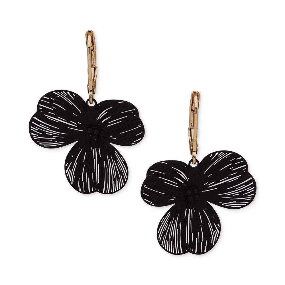 商品Lonna & Lilly|Gold-Tone Jet Pavé Openwork Flower Drop Earrings,价格¥179,第1张图片