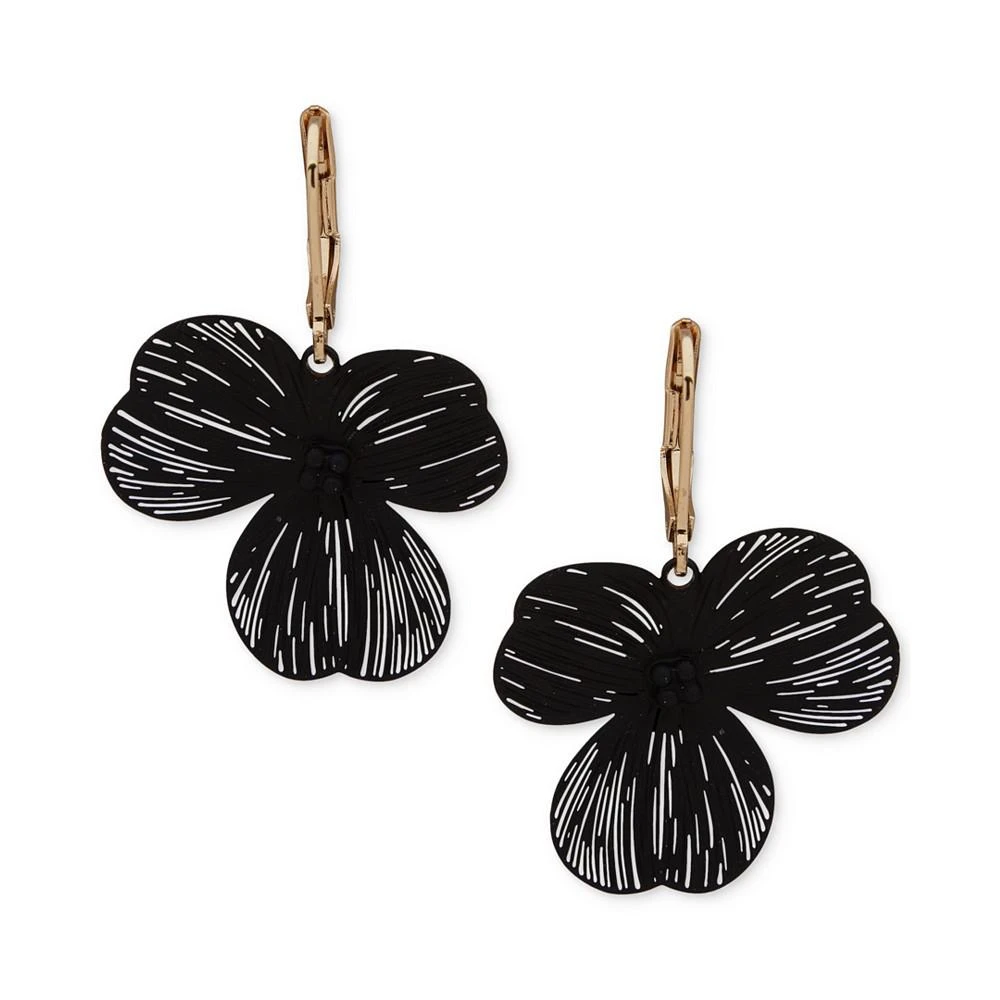 商品Lonna & Lilly|Gold-Tone Jet Pavé Openwork Flower Drop Earrings,价格¥184,第1张图片