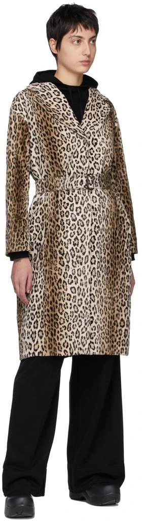 商品Max Mara|Off-White Cotton Leopard Print Wrap Alpino Coat,价格¥2430,第4张图片详细描述
