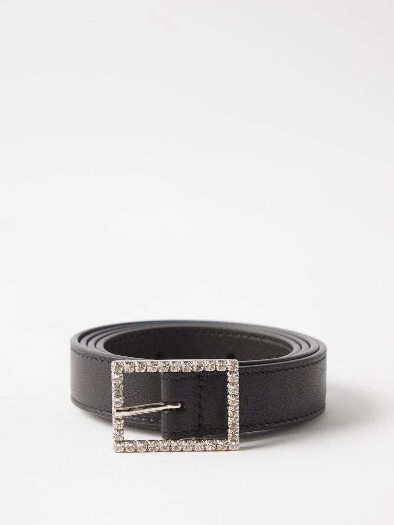 商品Yves Saint Laurent|Crystal-buckle leather belt,价格¥2929,第1张图片