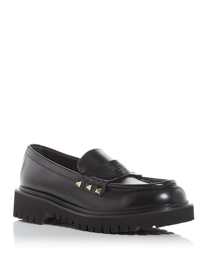 商品Valentino|Women's Rockstud Lug Sole Loafers,价格¥7330,第1张图片详细描述