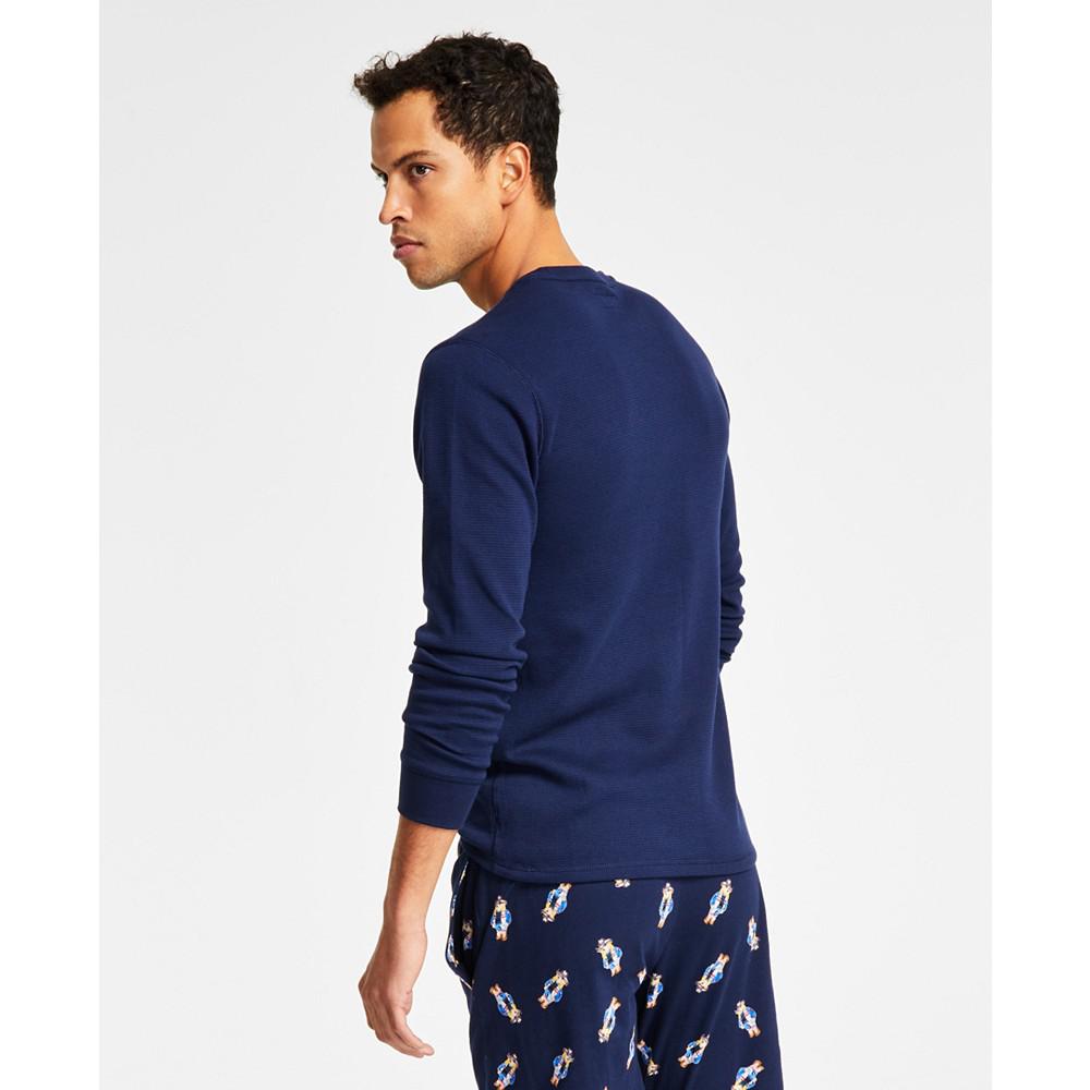 Men's Sun Valley Bear Folded Waffle Long-Sleeve Pajama Shirt商品第2张图片规格展示