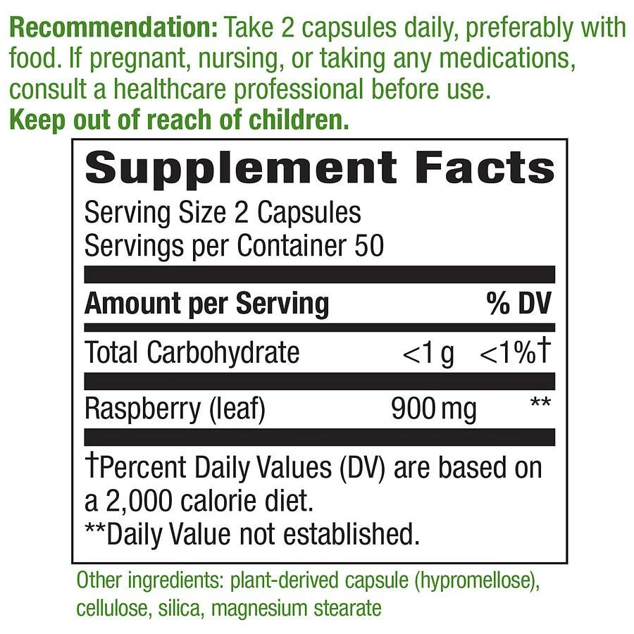 商品Nature's Way|Raspberry Leaf Dietary Supplement,价格¥89,第3张图片详细描述