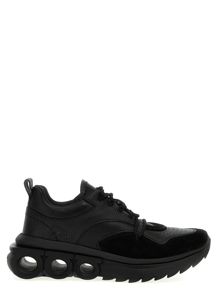 商品Salvatore Ferragamo|Mina Skin Sneakers Black,价格¥3804,第1张图片