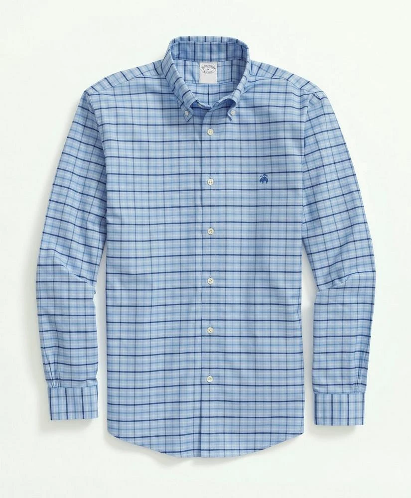 商品Brooks Brothers|Stretch Non-Iron Oxford Button-Down Collar, Check Sport Shirt,价格¥399,第1张图片