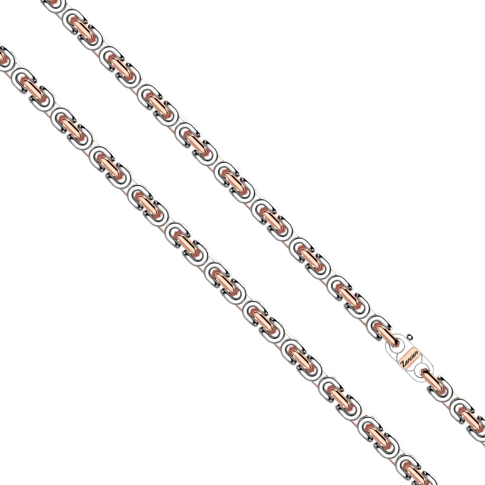 商品Zancan|18k rose gold and sterling silver necklace with geometric design.,价格¥24435,第2张图片详细描述