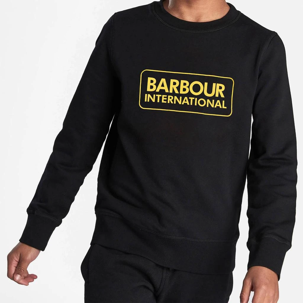 商品Barbour|Barbour International Boys' Large Logo Crew Neck Sweatshirt - Black,价格¥207,第1张图片