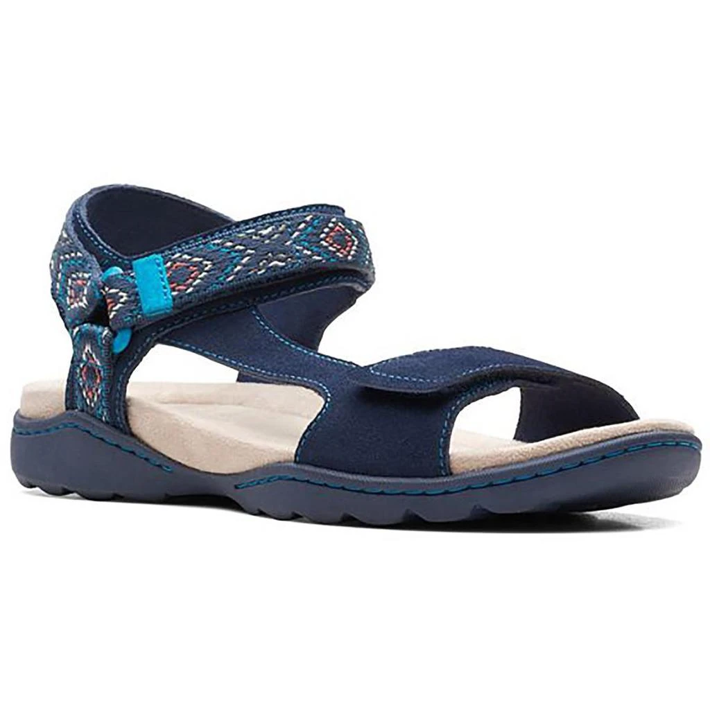 商品Clarks|Clarks Womens Amanda Step Suede Adjustable Sport Sandals,价格¥263,第1张图片详细描述