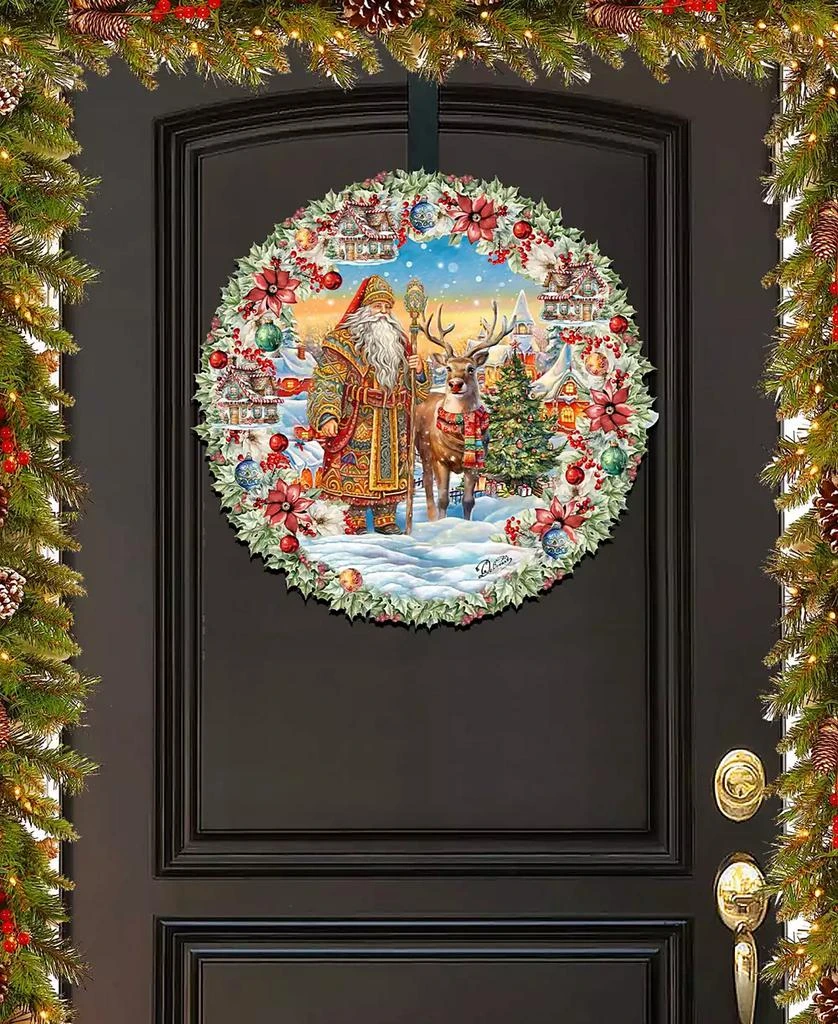 商品Designocracy|Santa's Magical Cottage Christmas Wooden Door Decor Wall Decor G. DeBrekht,价格¥1099,第1张图片