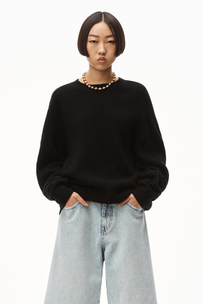 商品Alexander Wang|RIBBED CREWNECK SWEATER IN ALPACA FLEECE,价格¥1540,第4张图片详细描述