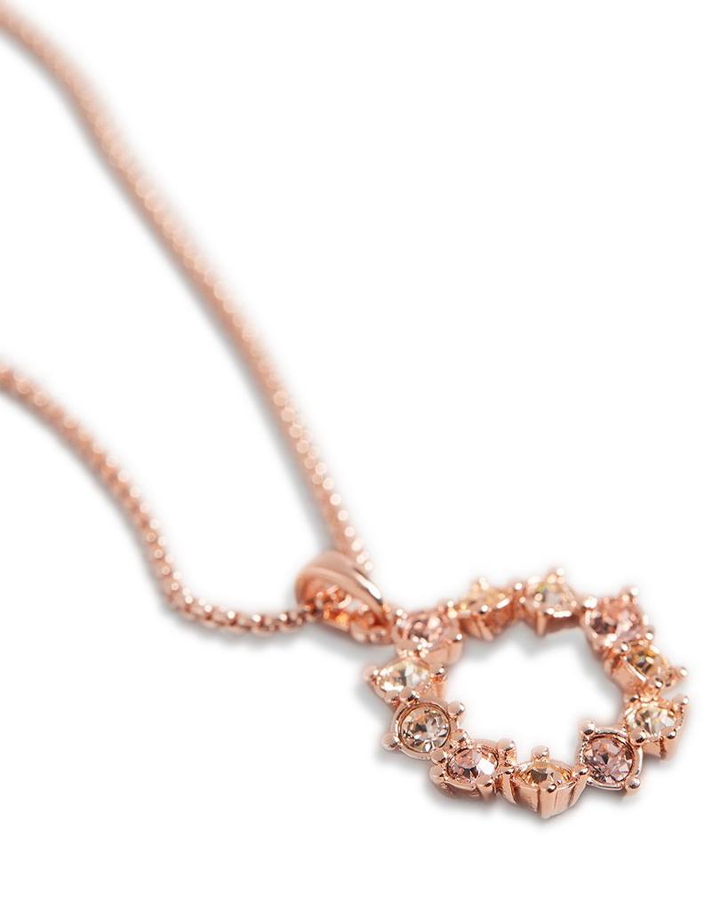 Crystal Hoop Pendant Necklace, 18"商品第3张图片规格展示