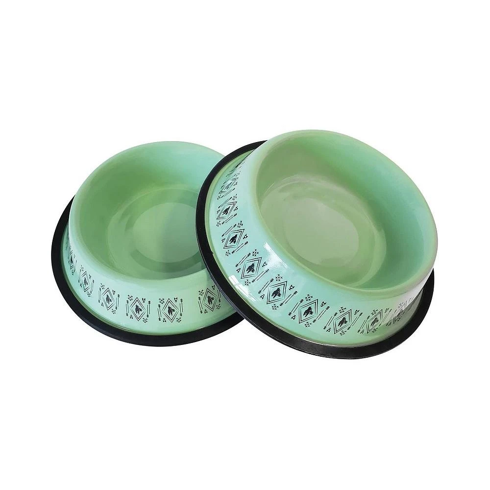 商品JoJo Modern Pets|Eco-friendly Non Skid Boho Stainless Steel Dog Bowl - Mint,价格¥97,第1张图片