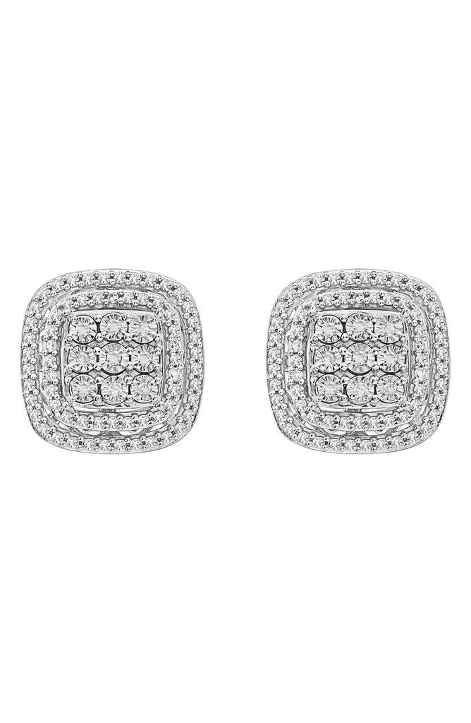 商品Effy|Sterling Silver Diamond Halo Cushion Stud Earrings - 0.10 ctw.,价格¥745,第1张图片