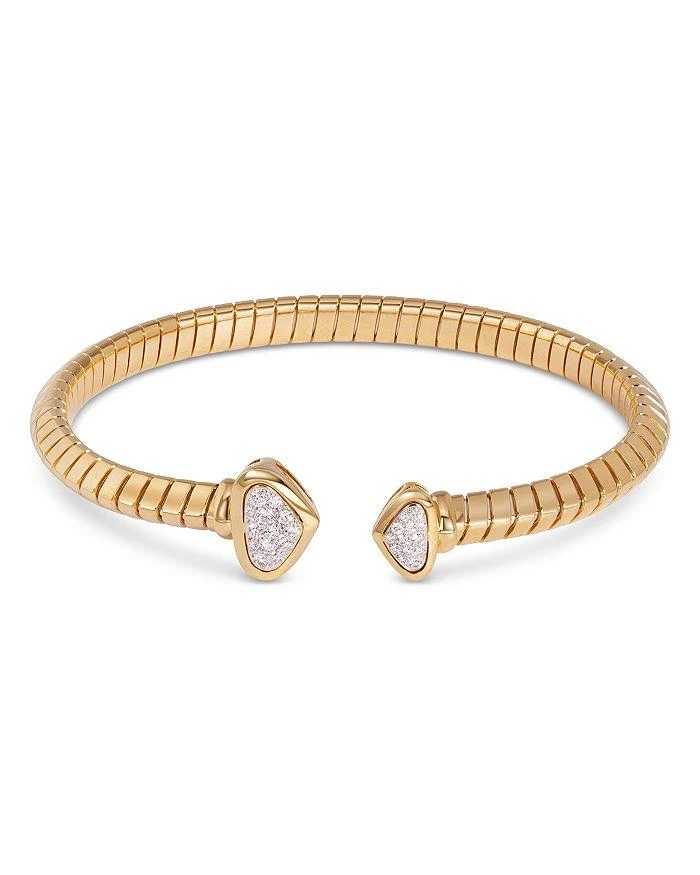 商品MARINA|18K Yellow Gold Trisolina Small Castanga Pavé Diamond Bangle Bracelet,价格¥66930,第2张图片详细描述