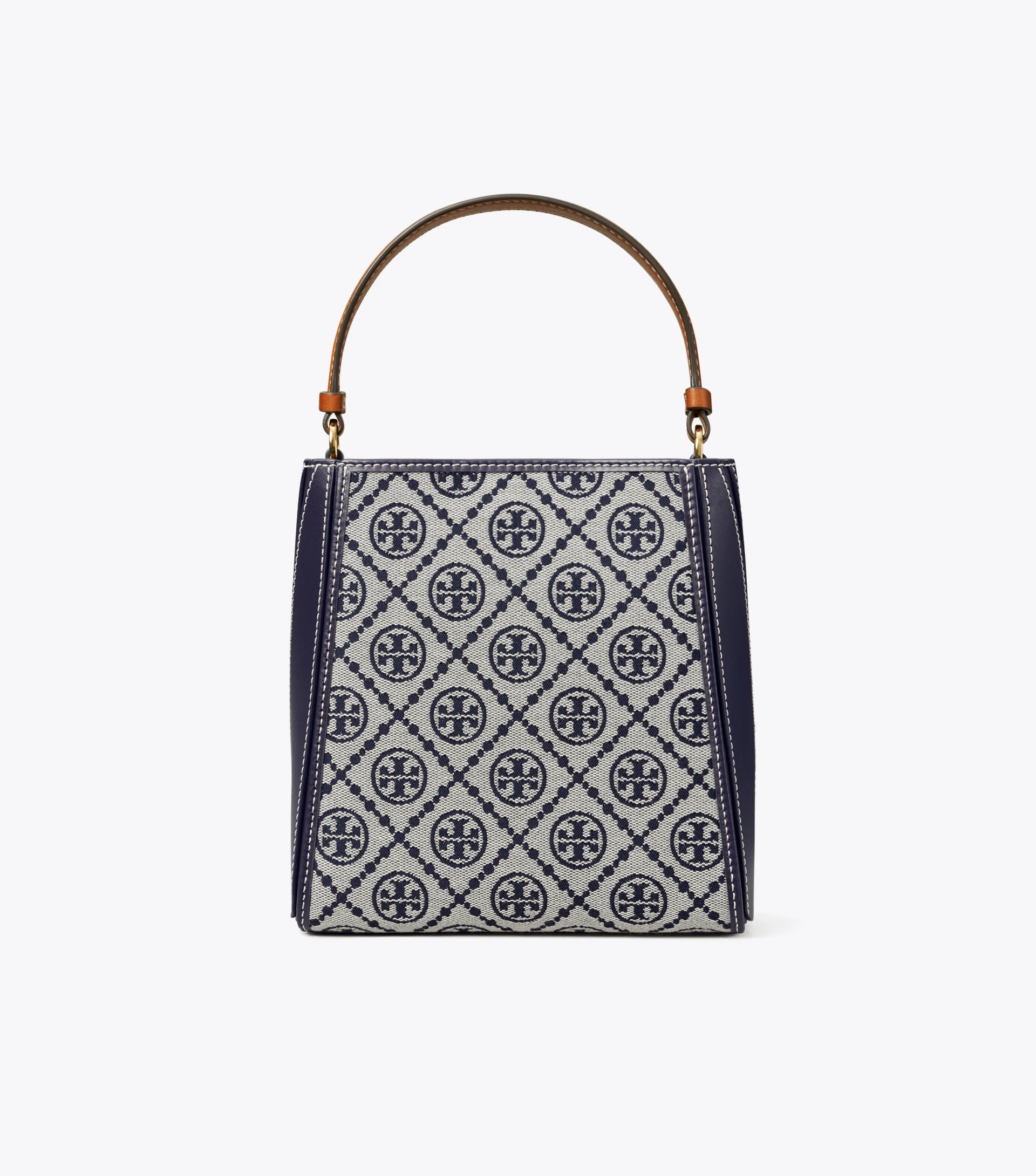 商品[国内直发] Tory Burch|TORY BURCH McGraw 徽标Logo磁性按扣 荔枝纹皮革 水桶包单肩斜挎手提包 小号,价格¥3532,第5张图片详细描述