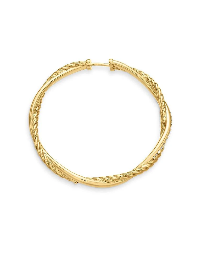 商品David Yurman|Infinity Hoop Earrings in 18K Yellow Gold with Diamonds, 42MM,价格¥42902,第3张图片详细描述