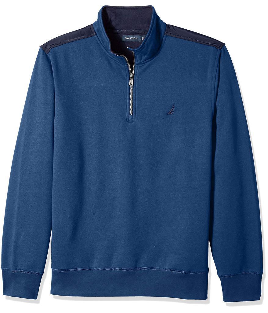 商品Nautica|Men's 1/4 Zip Pieced Fleece Sweatshirt,价格¥288,第3张图片详细描述
