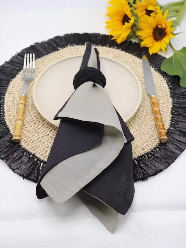 商品Von Gern Home|Woven Rattan Fringe Placemats, Set of 4,价格¥1791,第2张图片详细描述