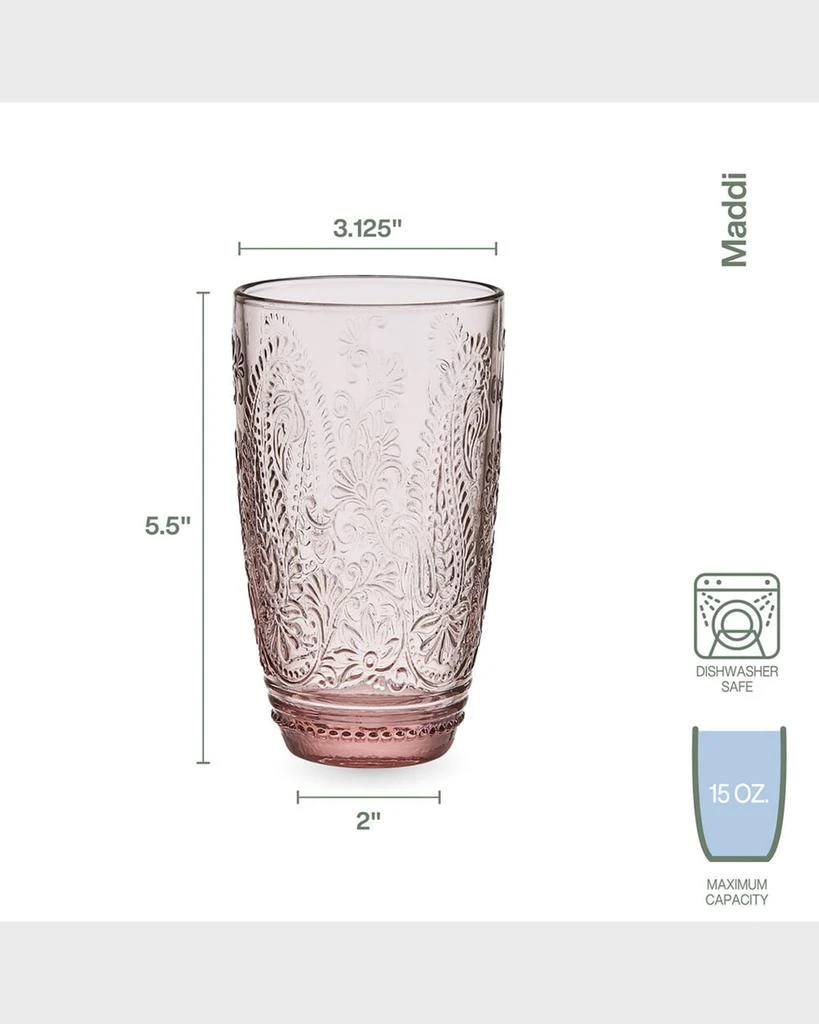 商品Fitz and Floyd|Maddi Highball Glasses, Set of 4,价格¥451,第4张图片详细描述