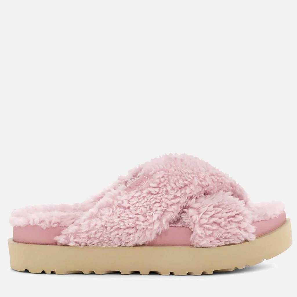 商品UGG|UGG WOMEN'S FUZZ SUGAR CROSS SLIDE SUSTAINABLE SLIPPERS - SHELL,价格¥384,第1张图片