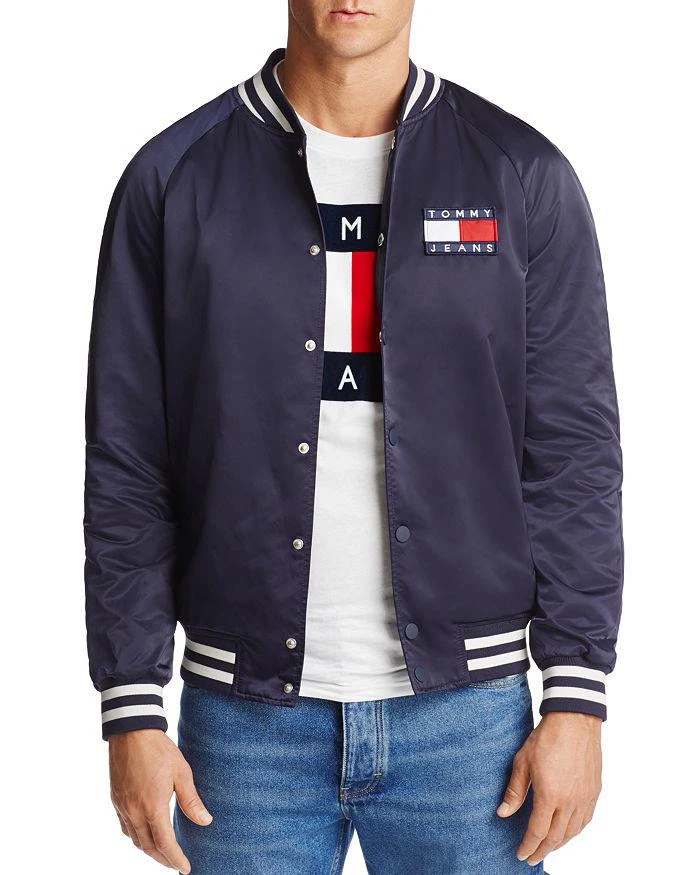 商品Tommy Jeans|Satin Varsity Logo 夹克,价格¥890,第1张图片