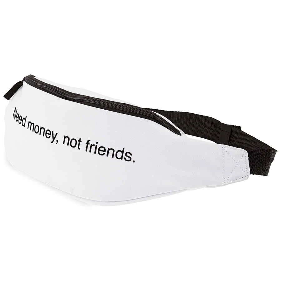 商品F.A.M.T.|F.A.M.T. Mens Waist Bag White Bum Bag  Need Money,价格¥111,第1张图片